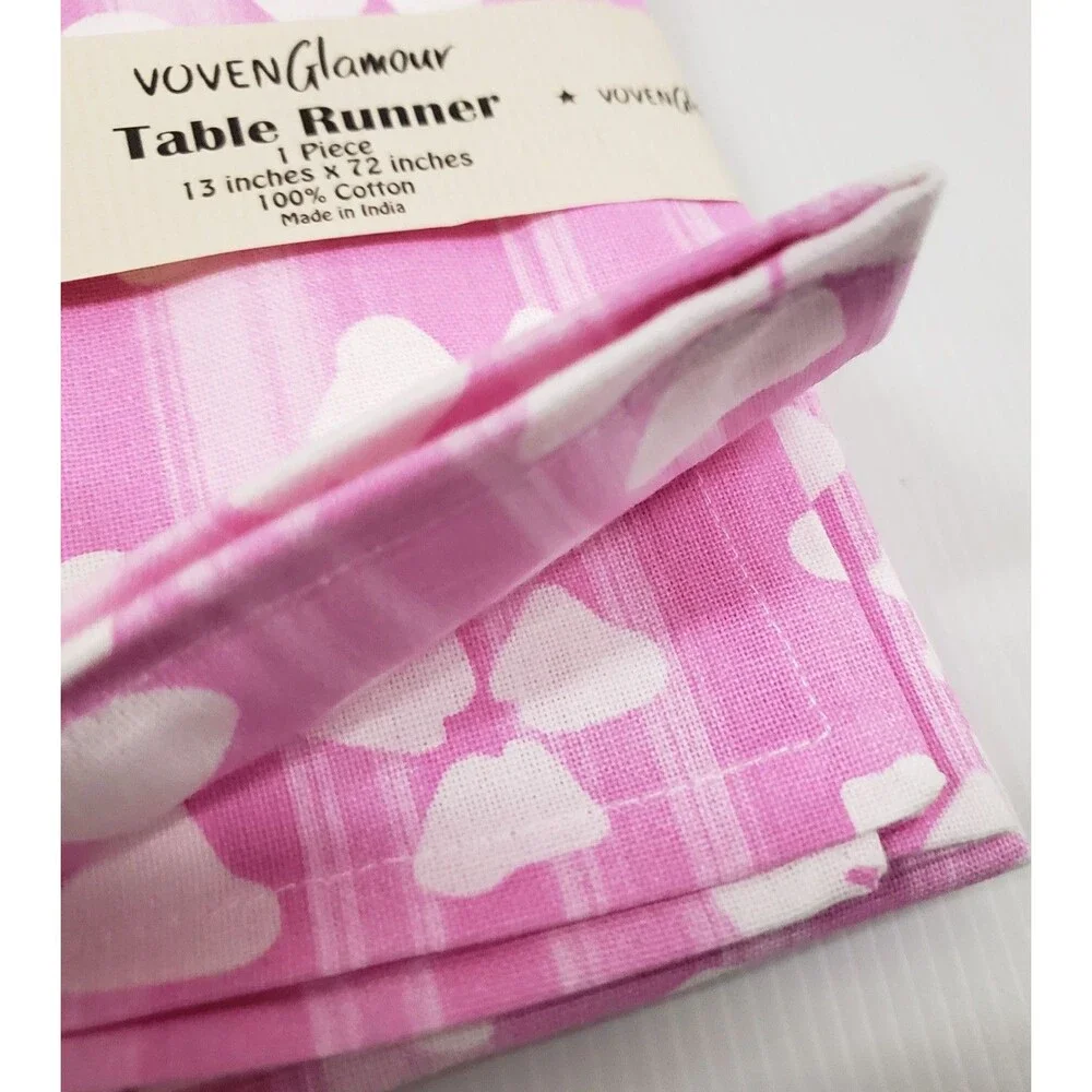 Long Cotton Fabric Printed Table Runner (13